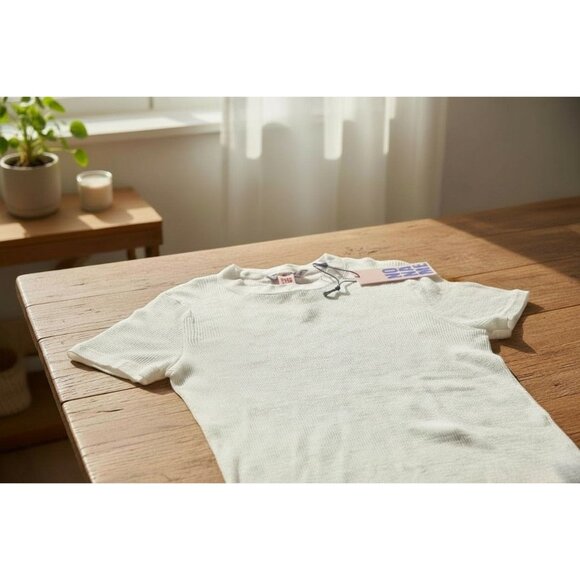 No Name is Needed Crewneck Tee white Ribbed short-sleeve, Small new with tag. - Picture 2 of 3